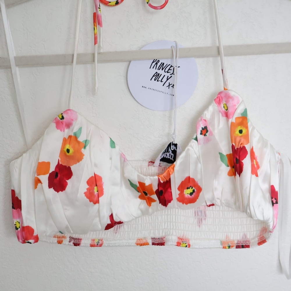 Princess Polly Stephanie Satin Bralette Ruched Top